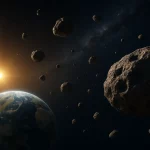 Asteroids Earth Scene